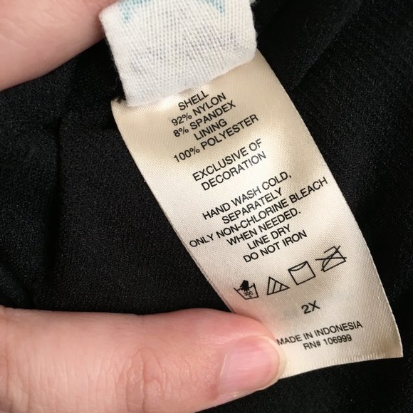 Sea Angel Black One Piece Tie String Swimsuit Size 2X - Picture 7 of 9